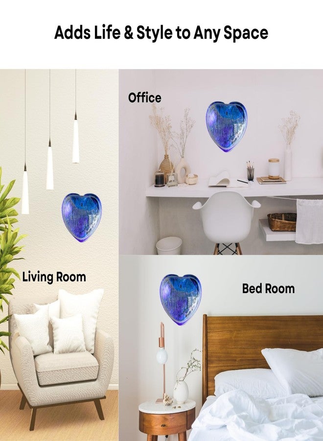 حوض سمك أزرق على شكل قلب، يُعلق على الحائط، مقاس 12 بوصة - بدون قاعدة | حوض أسماك عصري للمنزل والمكتب والمقهى | تصميم موفر للمساحة | حوض سمك أنيق وحوض نباتات | تصميم صغير الحجم - Image 4